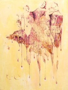 Âmes-soeurs - Technique mixte sur bois 62x78 cm