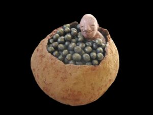 Bain de jouvence - Argile cuite patinée 20 x 20 cm