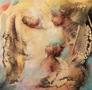 Croissance - Technique mixte sur toile 100x100 cm 3500€