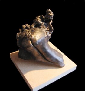 Gémellité - Argile cuite patinée 17 x 14 cm