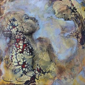 Mère et enfant - Technique mixte sur toile 60x30 cm 1300€