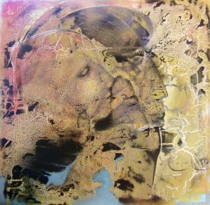 Naissance d'une famille - Technique mixte sur toile 80x80 cm