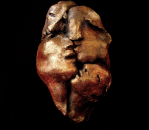 Retrouvailles - Argile cuite patinée 20 x 13 cm