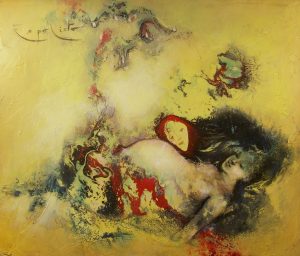 Transfert - Technique mixte sur bois 52x48 cm 950€